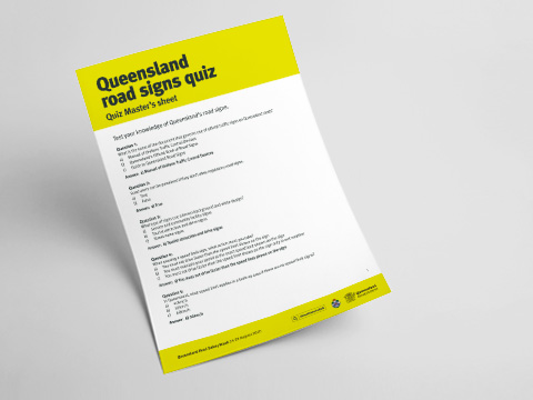 Thumbnail of Queensland Road Signs Quiz - Quiz Master’s Sheet