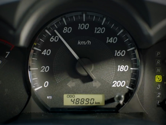 Speedometer at 65 km/h