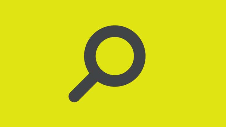 An animated search symbol