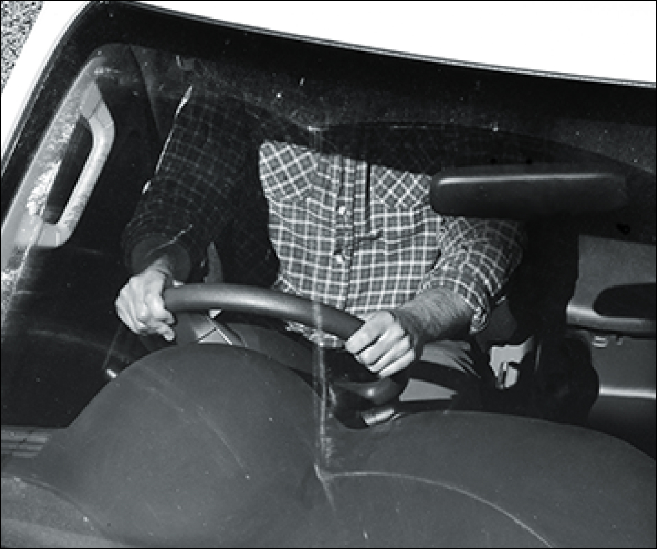 A driver not wearing a seatbelt while driving